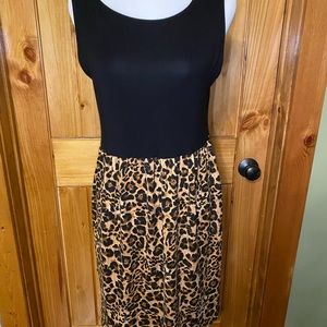 Black Leopard Sun Dress with Pockets
